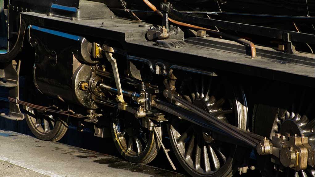 Steam locomotives at a heritage railway
